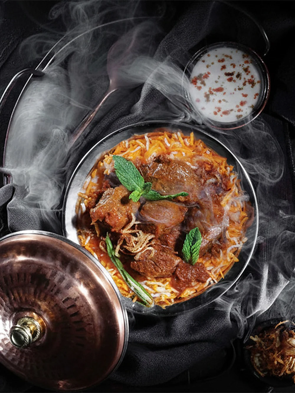 Indian curry with fresh herbs